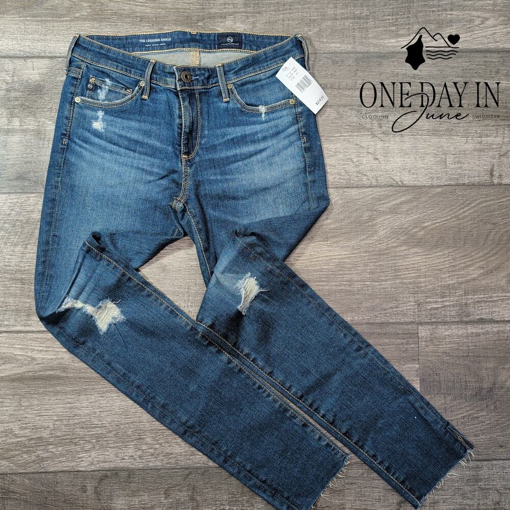 AG Adriano Goldschmied The Legging Ankle Skinny Jeans Distressed NWT Size 4 (27)